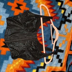 SHEIN LEATHER SNAKESKIN CORSET TOP SIZE SMALL